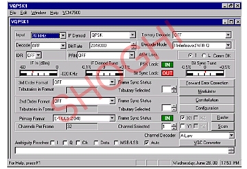 Standard Demodulator / PCM De-multiplexer Control Screen